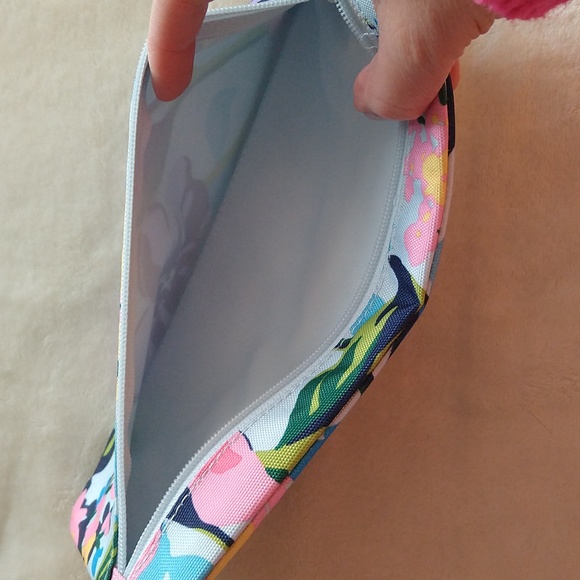 NEW Vera Bradley Marian Floral Lighten Up Pencil Pouch 2 Sided 2 Zippered Pocket - Picture 7 of 8